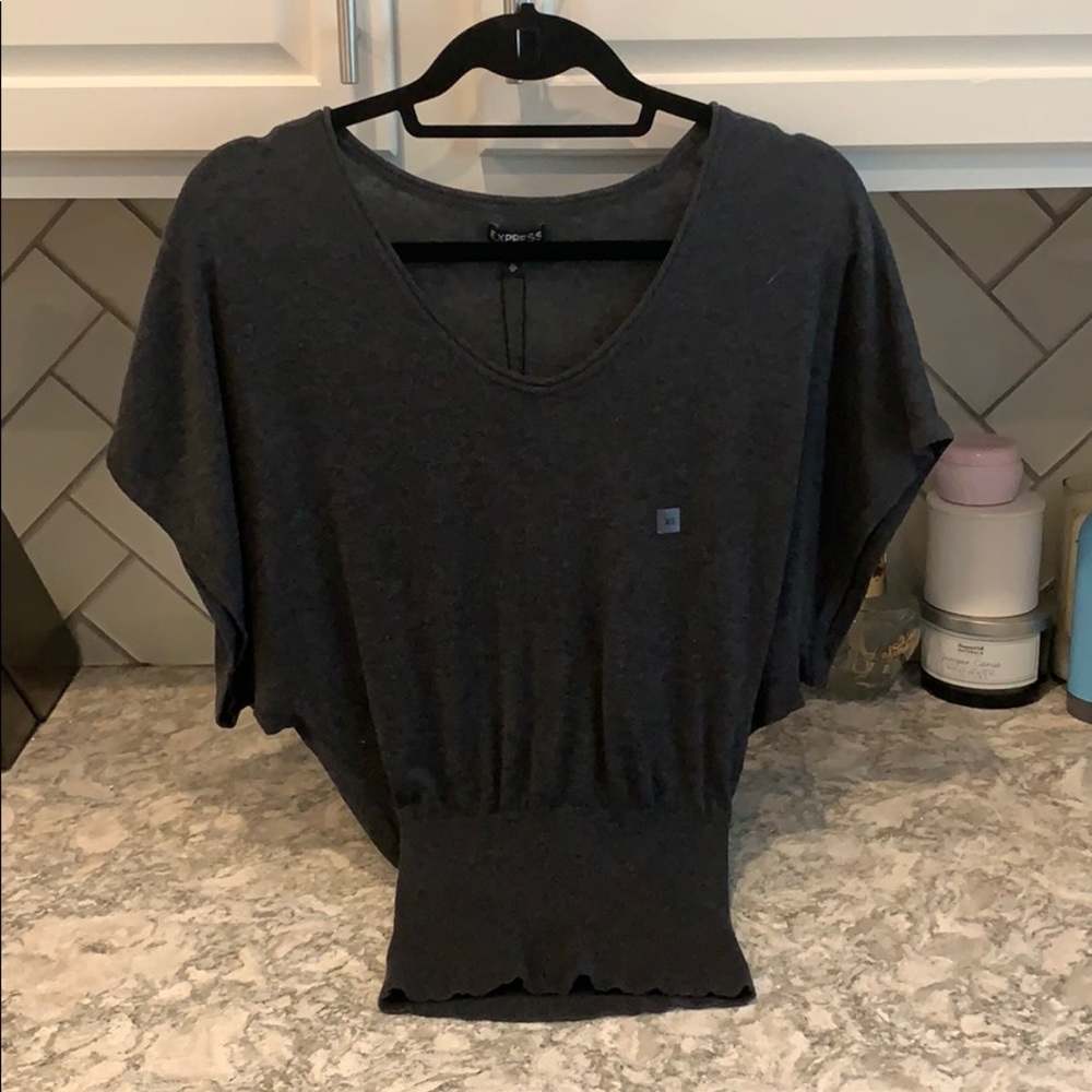 NWT Grey short sleeve sweater